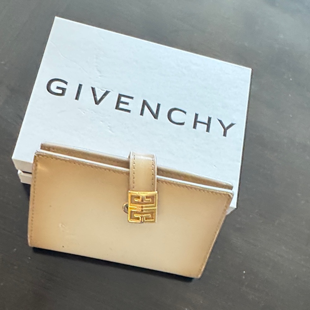 Givenchy Tan Wallet with Gold Clasp